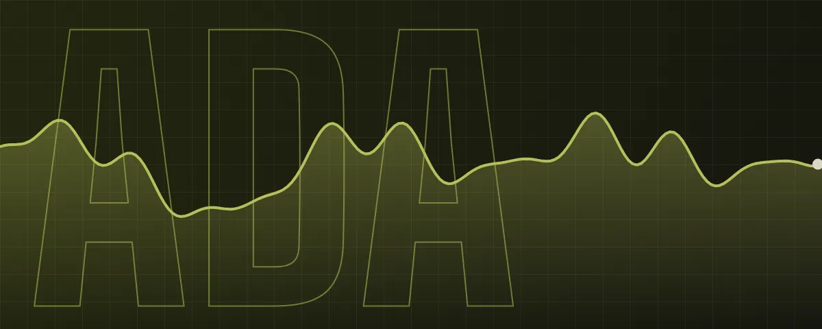 Decorative Cardano banner with an illustrative line, not real price data