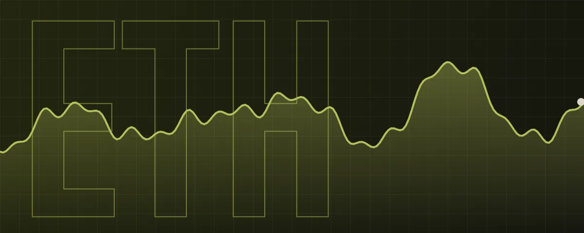Decorative Ethereum banner with an illustrative line, not real price data